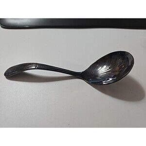 VINTAGE CHROMIUM PLATED SHEFFIELD ENGLAND SUGAR SPOON Or LADLE SHELL SHAPED